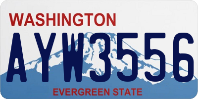 WA license plate AYW3556