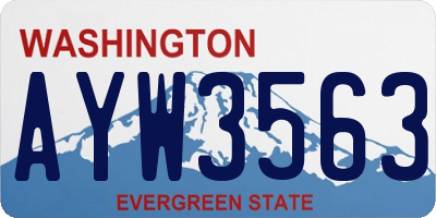 WA license plate AYW3563