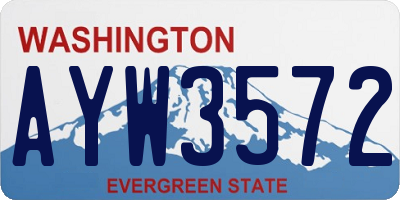 WA license plate AYW3572