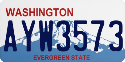 WA license plate AYW3573