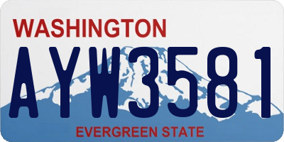 WA license plate AYW3581