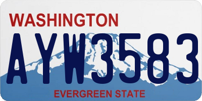 WA license plate AYW3583