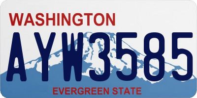 WA license plate AYW3585