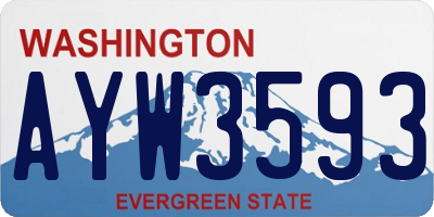 WA license plate AYW3593