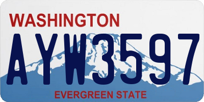 WA license plate AYW3597