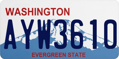 WA license plate AYW3610