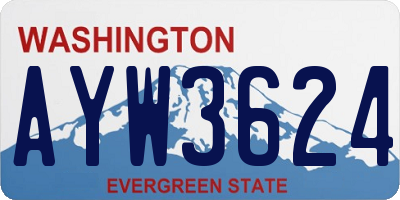 WA license plate AYW3624