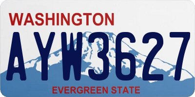 WA license plate AYW3627