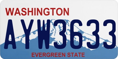 WA license plate AYW3633