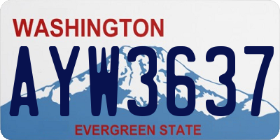 WA license plate AYW3637