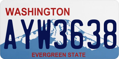 WA license plate AYW3638
