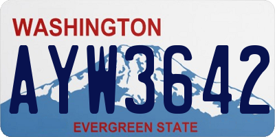 WA license plate AYW3642