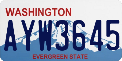 WA license plate AYW3645