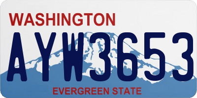 WA license plate AYW3653