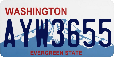 WA license plate AYW3655