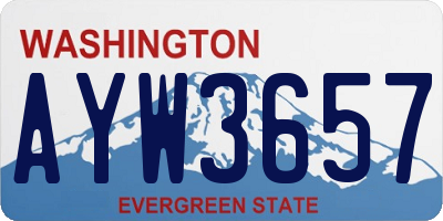 WA license plate AYW3657