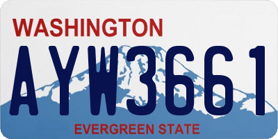 WA license plate AYW3661