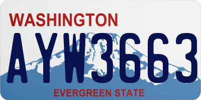WA license plate AYW3663