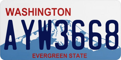 WA license plate AYW3668