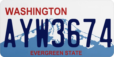 WA license plate AYW3674