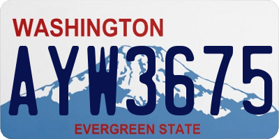 WA license plate AYW3675