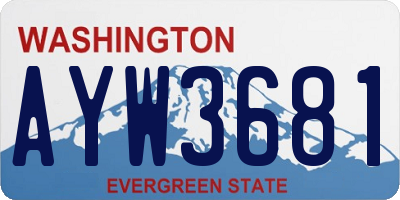 WA license plate AYW3681