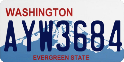 WA license plate AYW3684