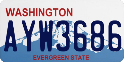 WA license plate AYW3686