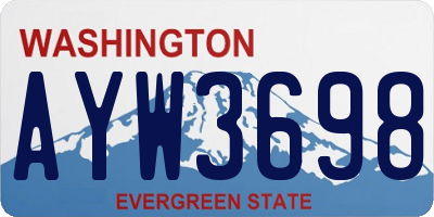 WA license plate AYW3698