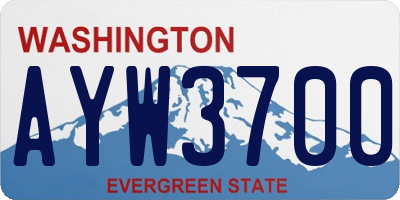 WA license plate AYW3700