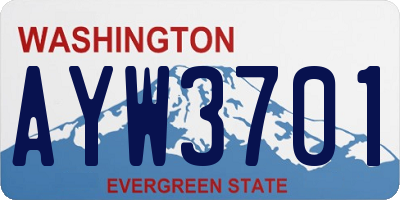 WA license plate AYW3701