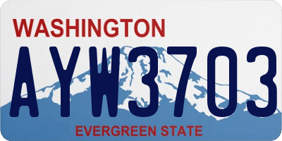 WA license plate AYW3703