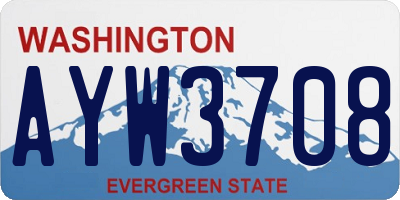 WA license plate AYW3708