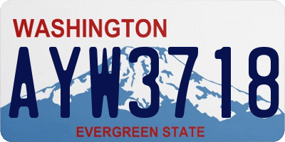 WA license plate AYW3718