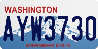WA license plate AYW3730