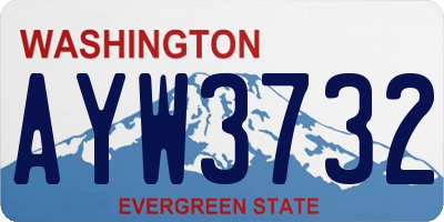 WA license plate AYW3732