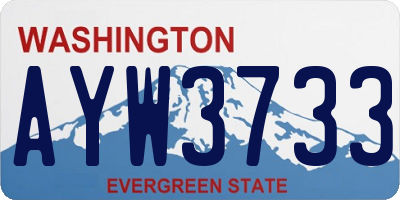 WA license plate AYW3733
