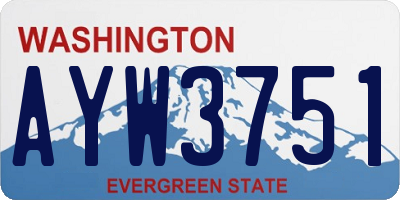 WA license plate AYW3751