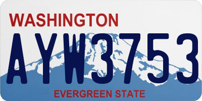 WA license plate AYW3753