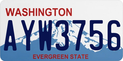 WA license plate AYW3756