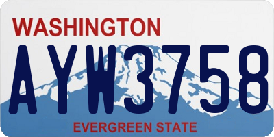 WA license plate AYW3758