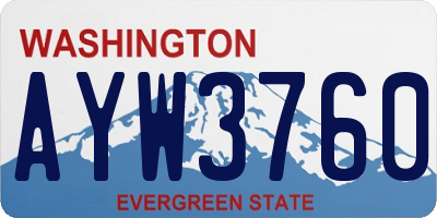 WA license plate AYW3760