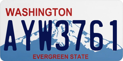 WA license plate AYW3761
