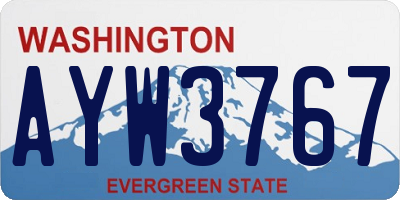 WA license plate AYW3767