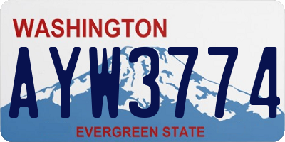 WA license plate AYW3774