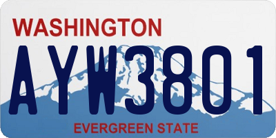 WA license plate AYW3801