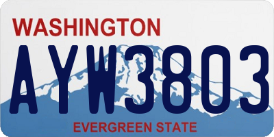 WA license plate AYW3803