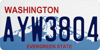 WA license plate AYW3804