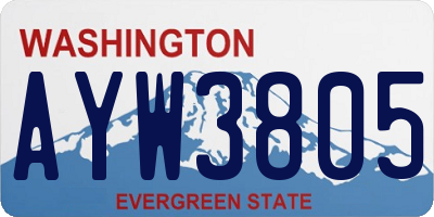 WA license plate AYW3805