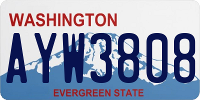 WA license plate AYW3808
